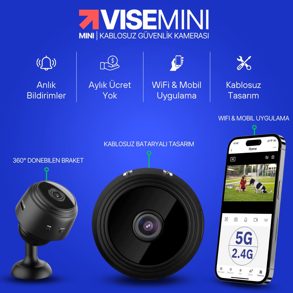 Vise Mini | Kablosuz Güvenlik Kamerası