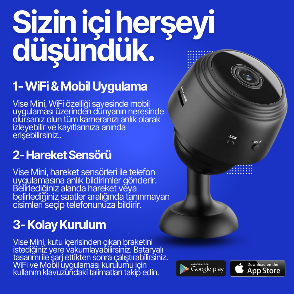 Vise Mini | Kablosuz Güvenlik Kamerası